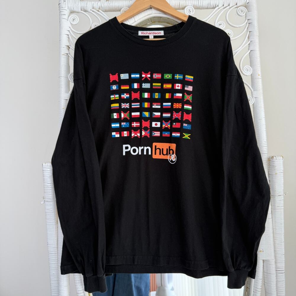 RICHARDSON X‎ Pornhub Shirt Mens Large Black Banned In Pullover Capsule Release